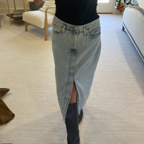 Mango Denim Slit Front Maxi Skirt - Picture 2 of 8
